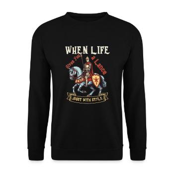 Chevaliers Chevaliers Armure médiévale de la Renaissance - Sweat-shirt Unisexe - noir - Devant - Alina (178cm) & Michal (187cm)