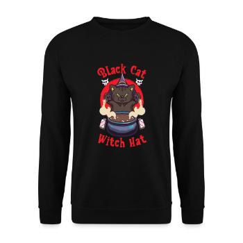 Chat Sorcière Occulte Gothique Noir Satanique - Sweat-shirt Unisexe - noir - Devant - Alina (178cm) & Michal (187cm)