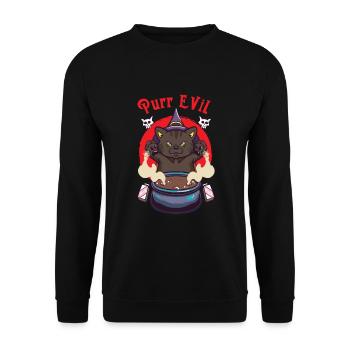 Chat Sorcière Occulte Gothique Noir Satanique - Sweat-shirt Unisexe - noir - Devant - Alina (178cm) & Michal (187cm)