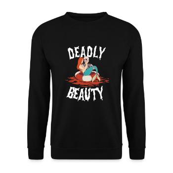 Creepy Sirens, Horror Mermaid, Creepy - Unisex Sweatshirt - black - Front - Alina (178cm) & Michal (187cm)