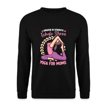 Yoga Mom Life Yoga Practice Maternity - Unisex Sweatshirt - black - Front - Alina (178cm) & Michal (187cm)
