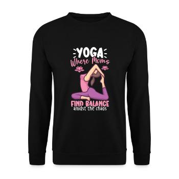 Yoga Mom Life Yoga Practice Maternity - Unisex Sweatshirt - black - Front - Alina (178cm) & Michal (187cm)