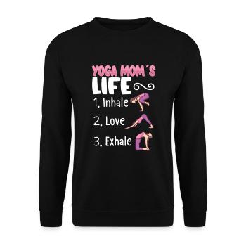 Yoga Mom Life Yoga Practice Maternity - Unisex Sweatshirt - black - Front - Alina (178cm) & Michal (187cm)