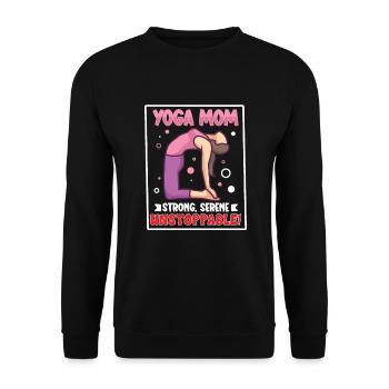 Yoga Mom Life Yoga Practice Maternity - Unisex Sweatshirt - black - Front - Alina (178cm) & Michal (187cm)