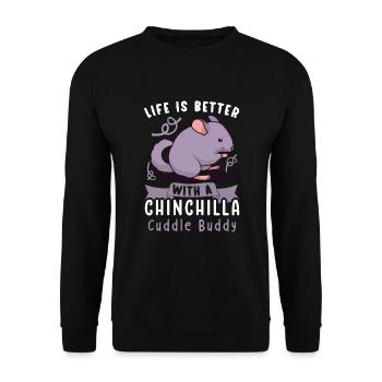 Chinchilla Propriétaire Chinchilla Enthusiast - Sweat-shirt Unisexe - noir - Devant - Alina (178cm) & Michal (187cm)