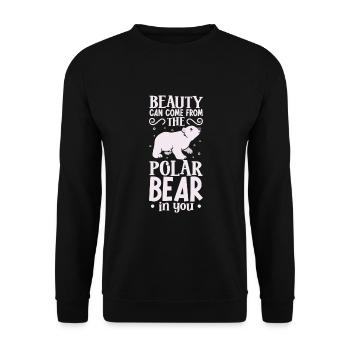 Polar Bear Global Warming Artic Seal hunting Ursus - Unisex Sweatshirt - black - Front - Alina (178cm) & Michal (187cm)