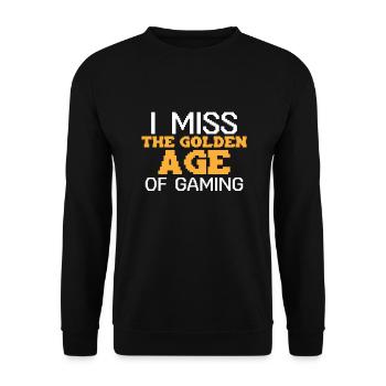 Lustige Retro-gaming-kultur - Unisex Pullover - Schwarz - Vorne - Alina (178cm) & Michal (187cm)
