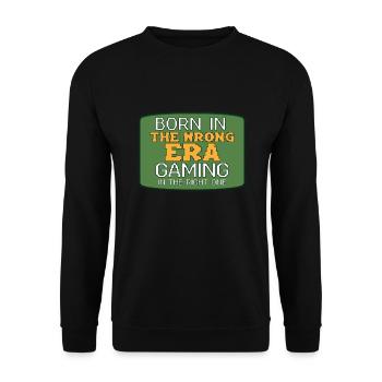 Lustige Retro-gaming-kultur - Unisex Pullover - Schwarz - Vorne - Alina (178cm) & Michal (187cm)