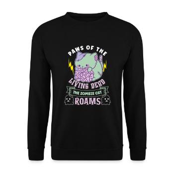 Zombie Cat Undead Kitty Horror Meow Creepy - Unisex Sweatshirt - black - Front - Alina (178cm) & Michal (187cm)