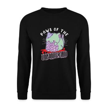Zombie Cat Undead Kitty Horror Meow Creepy - Unisex Sweatshirt - black - Front - Alina (178cm) & Michal (187cm)