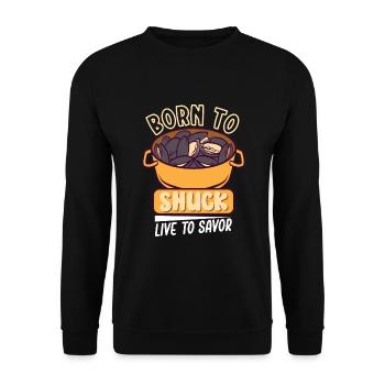 Mussels Seafood Shellfish - Unisex Sweatshirt - black - Front - Alina (178cm) & Michal (187cm)