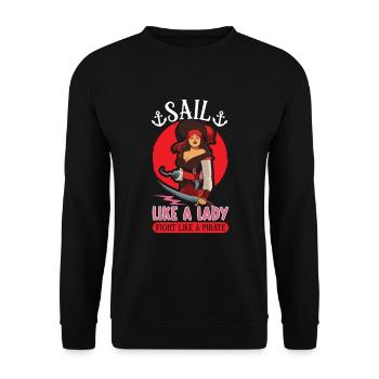Pirate Bateau Pirate Femme Capitaine Pirate - Sweat-shirt Unisexe - noir - Devant - Alina (178cm) & Michal (187cm)