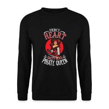Pirate Pirate Ship Woman Pirate Captain - Unisex Sweatshirt - black - Front - Alina (178cm) & Michal (187cm)