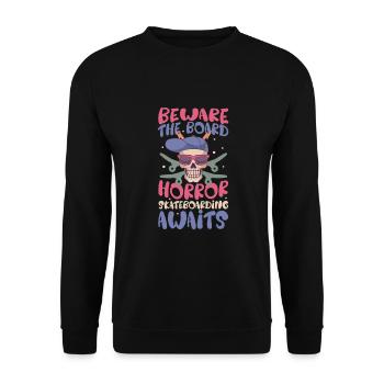 Horror Skateboarder Halloween Skateboard Cadeau - Sweat-shirt Unisexe - noir - Devant - Alina (178cm) & Michal (187cm)