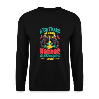 Horror Skateboarder Halloween Skateboard Cadeau - Sweat-shirt Unisexe - noir - Devant - Alina (178cm) & Michal (187cm)