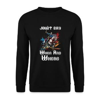 Ritterritter Mittelalterliche Renaissance-rüstung - Unisex Pullover - Schwarz - Vorne - Alina (178cm) & Michal (187cm)