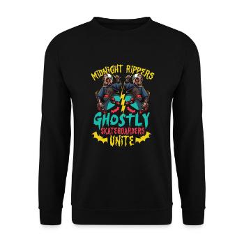 Horror Skateboarder Halloween Skateboard Cadeau - Sweat-shirt Unisexe - noir - Devant - Alina (178cm) & Michal (187cm)