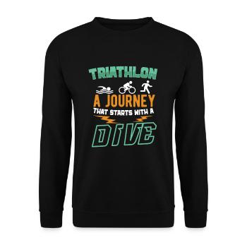 Triathlon Swim Bike Run Triathlete Sport Gift - Unisex Sweatshirt - black - Front - Alina (178cm) & Michal (187cm)