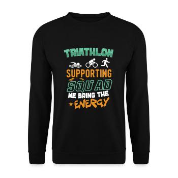 Triathlon Swim Bike Run Triathlet Sport Geschenk - Unisex Pullover - Schwarz - Vorne - Alina (178cm) & Michal (187cm)