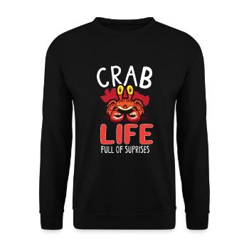 Crab crab crab whisperer crab hunting fisherman - Unisex Sweatshirt - black - Front - Alina (178cm) & Michal (187cm)