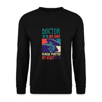 Gruseliger Halloween-horror-seuchendoktor - Unisex Pullover - Schwarz - Vorne - Alina (178cm) & Michal (187cm)