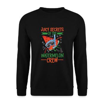 Pastèque Funny Fruit Drôle de dicton - Sweat-shirt Unisexe - noir - Devant - Alina (178cm) & Michal (187cm)