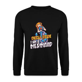 Sirène Queen Sea Royal Ocean Monarque - Sweat-shirt Unisexe - noir - Devant - Alina (178cm) & Michal (187cm)