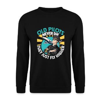 Pilot Aviation Airplane Airline Future Pilots - Unisex Sweatshirt - black - Front - Alina (178cm) & Michal (187cm)