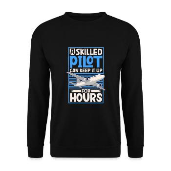 Pilot Aviation Airplane Airline Future Pilots - Unisex Sweatshirt - black - Front - Alina (178cm) & Michal (187cm)