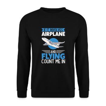 Pilot Aviation Airplane Airline Future Pilots - Unisex Pullover - Schwarz - Vorne - Alina (178cm) & Michal (187cm)