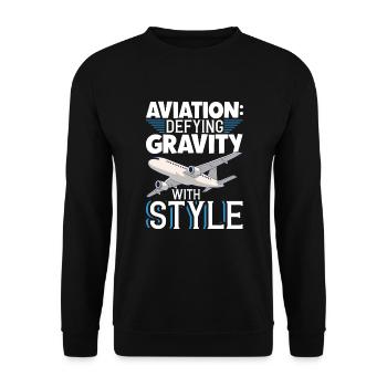 Pilot Aviation Airplane Airline Future Pilots - Unisex Pullover - Schwarz - Vorne - Alina (178cm) & Michal (187cm)