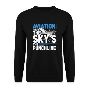 Pilot Aviation Airplane Airline Future Pilots - Unisex Pullover - Schwarz - Vorne - Alina (178cm) & Michal (187cm)