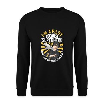 Pilot Aviation Airplane Airline Future Pilots - Unisex Sweatshirt - black - Front - Alina (178cm) & Michal (187cm)