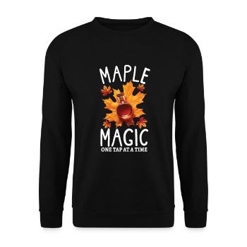 Maple syrup canada tradition and cones - Unisex Sweatshirt - black - Front - Alina (178cm) & Michal (187cm)
