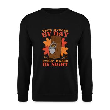 Maple syrup Canada tradition and cones - Unisex Sweatshirt - black - Front - Alina (178cm) & Michal (187cm)