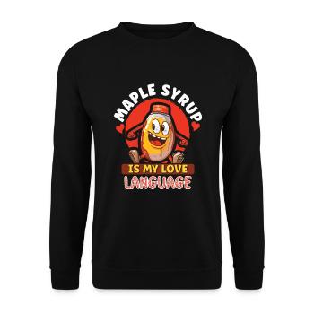 Maple syrup Canada tradition and cones - Unisex Sweatshirt - black - Front - Alina (178cm) & Michal (187cm)