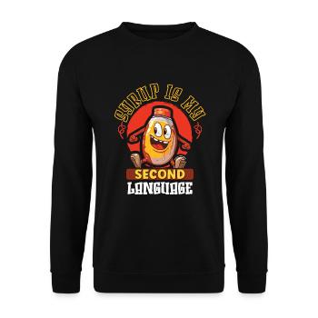Maple syrup Canada tradition and cones - Unisex Sweatshirt - black - Front - Alina (178cm) & Michal (187cm)