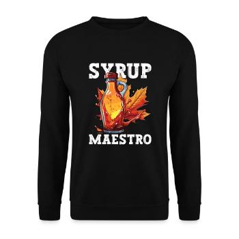 Maple syrup Canada tradition and cones - Unisex Sweatshirt - black - Front - Alina (178cm) & Michal (187cm)