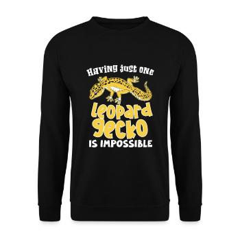 Funny leopard gecko owner, reptile humor, - Unisex Sweatshirt - black - Front - Alina (178cm) & Michal (187cm)