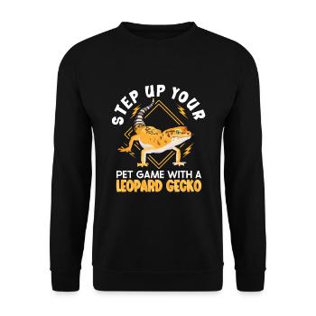Funny leopard gecko owner, reptile humor, - Unisex Sweatshirt - black - Front - Alina (178cm) & Michal (187cm)