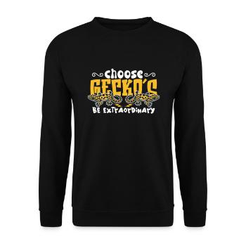 Funny leopard gecko owner, reptile humor, - Unisex Sweatshirt - black - Front - Alina (178cm) & Michal (187cm)