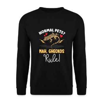 Funny leopard gecko owner, reptile humor, - Unisex Sweatshirt - black - Front - Alina (178cm) & Michal (187cm)