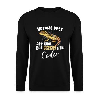 Funny leopard gecko owner, reptile humor, - Unisex Sweatshirt - black - Front - Alina (178cm) & Michal (187cm)