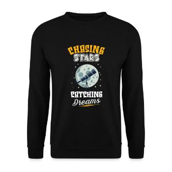 Astrophotography Astronomy Space Camera - Unisex Sweatshirt - black - Front - Alina (178cm) & Michal (187cm)