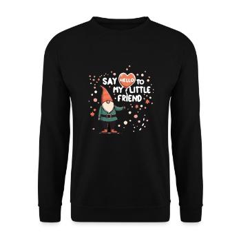 Garden Gnomes Gnome Lover Funny Gnome Gardening - Unisex Sweatshirt - black - Front - Alina (178cm) & Michal (187cm)