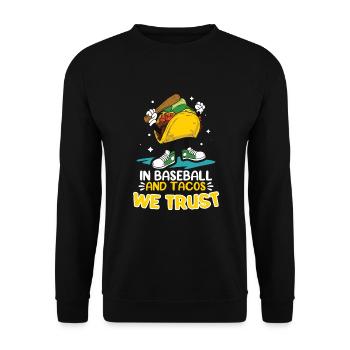 Taco Mexican Food Baseball Card Joueur de baseball - Sweat-shirt Unisexe - noir - Devant - Alina (178cm) & Michal (187cm)