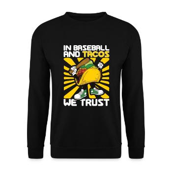 Taco Mexican Food Baseball Card Joueur de baseball - Sweat-shirt Unisexe - noir - Devant - Alina (178cm) & Michal (187cm)