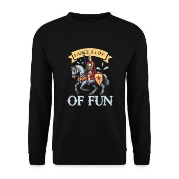 Ritterritter Mittelalterliche Renaissance-rüstung - Unisex Pullover - Schwarz - Vorne - Alina (178cm) & Michal (187cm)