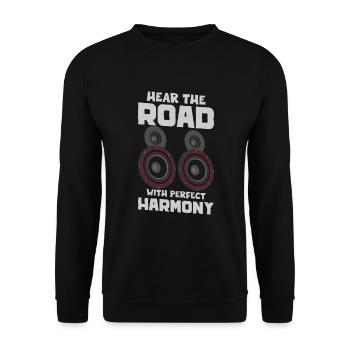 AUDIOLOGIST / CAR STEREO : Run Your System - Unisex Pullover - Schwarz - Vorne - Alina (178cm) & Michal (187cm)