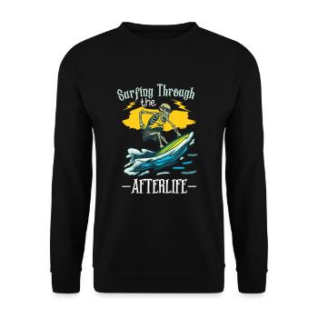 Lustiger Surfer, Der Skelett-strand-stoke-brandung - Unisex Pullover - Schwarz - Vorne - Alina (178cm) & Michal (187cm)